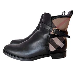 Burberry House Check Almond-Toe Booties